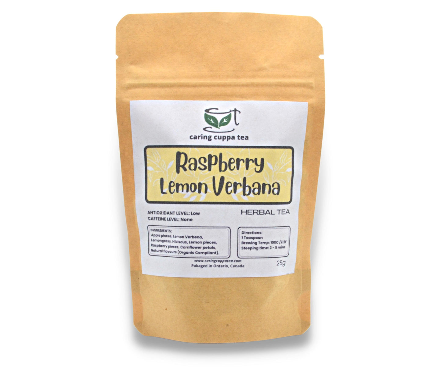 Raspberry Lemon Verbana Tea (Relaxation) Caring Cuppa Tea